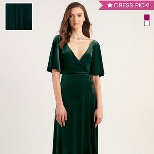 Jenny Yoo Bridesmaid Dress size 19 fits like 14-16 Emerald Green Wrap gown